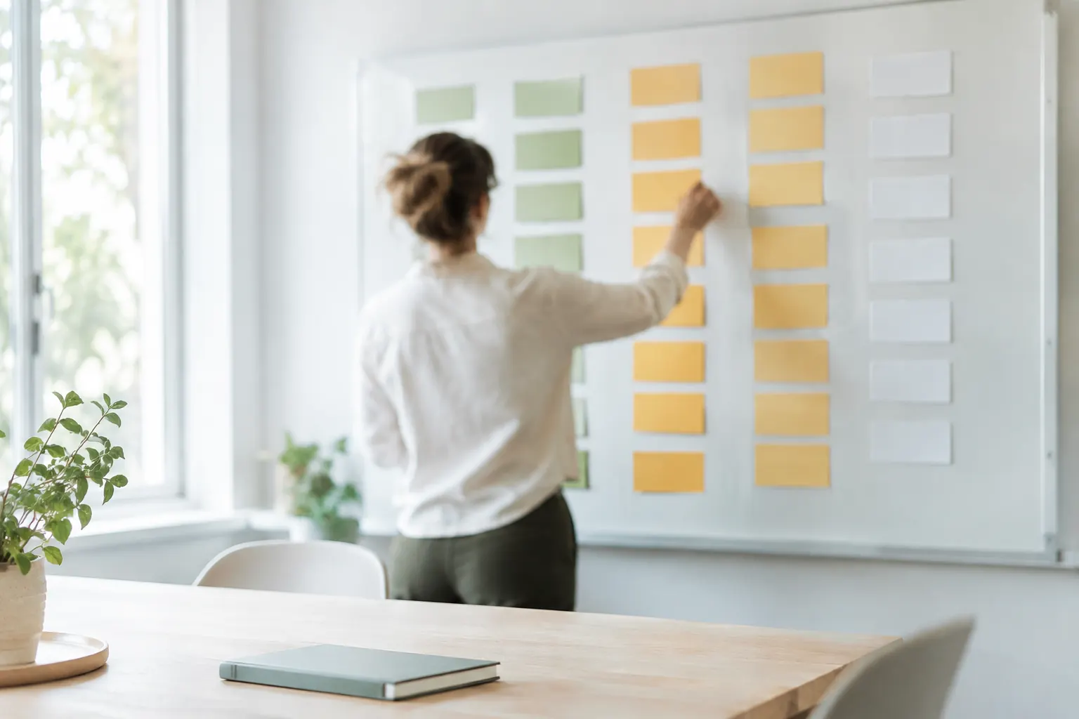 Tableau de planification à cartes colorées : prioriser les recommandations d’un audit SEO en feuille de route